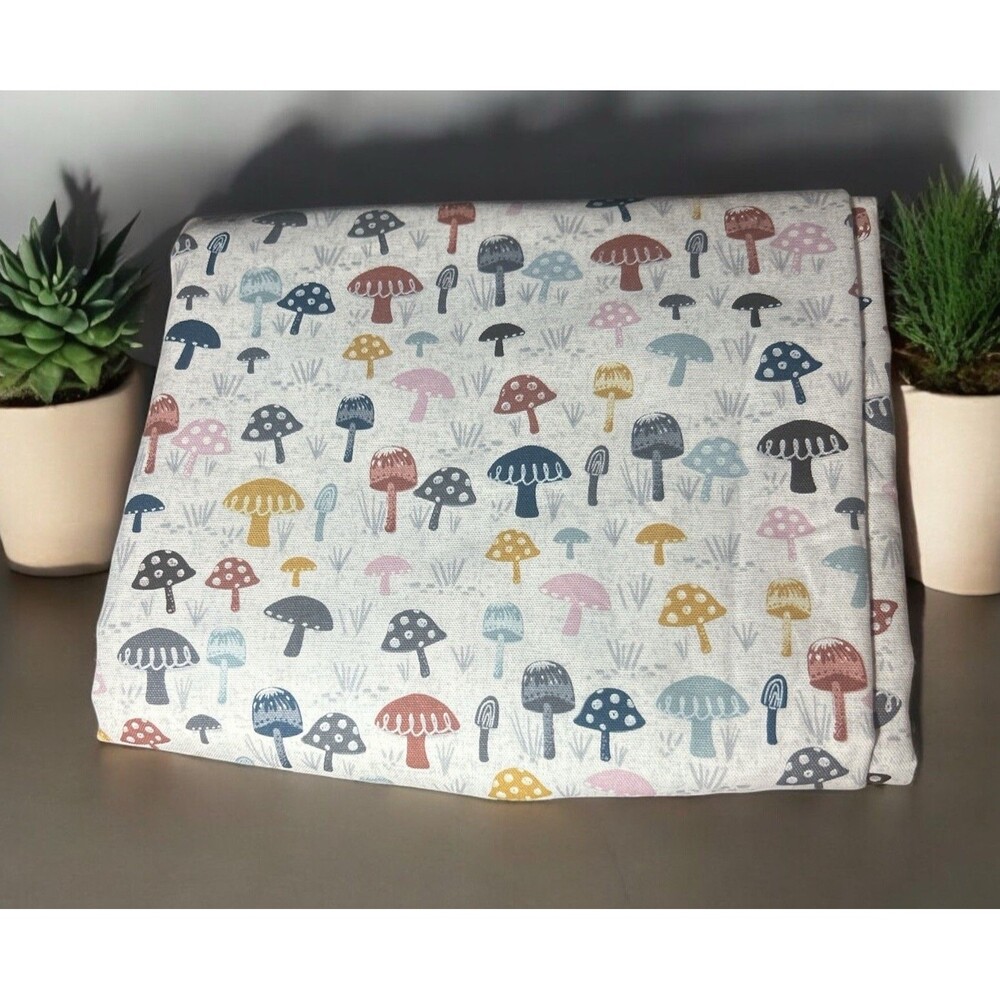 Retro Mushroom Novelty Print Fabric Panel For Craft Sew Quilt 108 X 39” Colorful